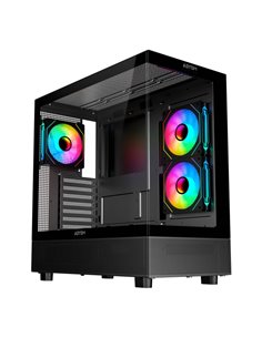 Abysm Danube Sava H400 Prime Black Boîte Torre ATX, Mini-ITX, Micro ATX - Latéral et Avant Cristal Templado - 3.5" et 2.5" - USB