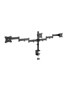 Tooq Support de Mesa Avec Brazos Articulados Pour 3 Monitores de 13"-27" - Giratorio e Inclinable - Gestion de Cables - Peso Max