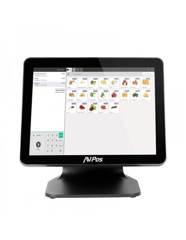 AVPos TPV K4000 15 Tactil - N100 - 8gb Memoria - SSD 128gb - VGA et HDMI - Couleur Noir