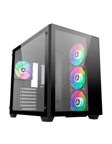Abysm Danube Sava 285 BX203 Black ARGB Boîte Torre ATX, ITX, Micro ATX - Latéral et Avant Cristal Templado - 3.5" et 2.5" - USB-