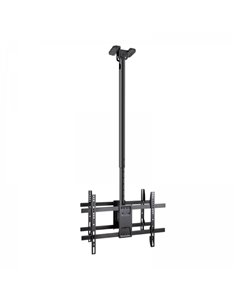 Tooq Support XL de Techo Pour 2 Pantallas 43-86" - Angulo de Giro 180º - Inclinable - Gestion de Cables - Peso Max. Par Écran 50