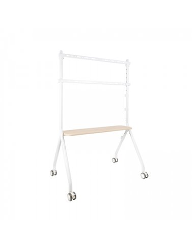 Tooq iLove Support de Suelo Avec Ruedas Pour Pantallas de 49-80" - Bandeja Inférieur Multiusos - Ruedas Avec Système de Bloqueo 