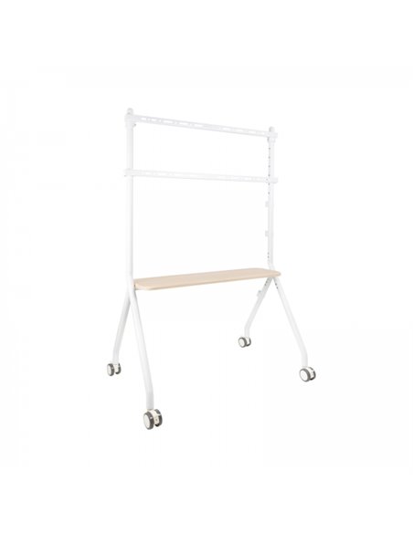 Tooq iLove Support de Suelo Avec Ruedas Pour Pantallas de 49-80" - Bandeja Inférieur Multiusos - Ruedas Avec Système de Bloqueo 