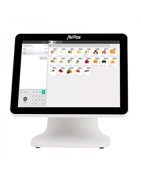 AVPos TPV K5000 Aluminium 15 Tactil Blanc - I7 - 8Gb Memoria - SSD 128gb - VGA et HDMI - Couleur Blanc