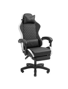 Mars Gaming MGC-X Silla Gaming Ergonomica - Reposapies Extensible - Cojines Lumbar et Cervical - 660x540x1250mm - Acabado en Cui