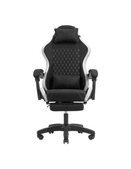 Mars Gaming MGC-X FABRIC Silla Gaming Ergonomica - Reposapies Extensible - Cojines Lumbar et Cervical - 660x540x1250mm - Tejido 
