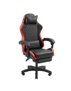 Mars Gaming MGC-X Silla Gaming Ergonomica - Reposapies Extensible - Cojines Lumbar et Cervical - 660x540x1250mm - Acabado en Cui
