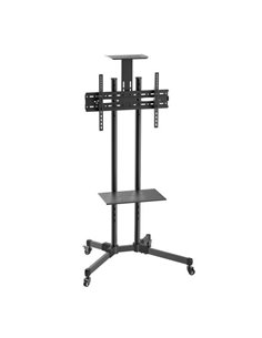 Aisens Support de Suelo Eco Avec Ruedas - Bandeja Pour DVD et Support de Appareil photo (TV 37”-70”) - Couleur Noir