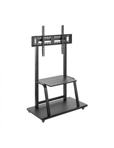 Aisens Eco Support de Suelo Avec Ruedas et Bandeja Pour DVD - Acier de Haute résistance - Pintura Electrostatica - Ruedas Avec F