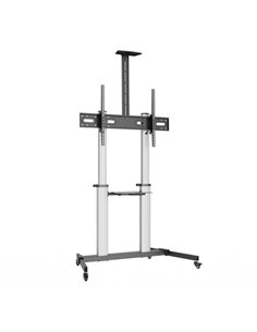Ewent EW1592 Support de Suelo Pour Pantallas Interactivas/TV de 60 à 100" - Bandeja Multiusos - Peso Max. 100kg - Altura e Incli