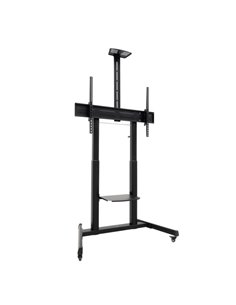 Tooq Aquiles Support de Suelo Pour Pantallas Interactivas/TV de 60 à 100" - Bandeja Multiusos - Peso Max. 120kg - Altura e Incli