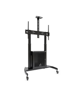 Tooq Narnia Support de Suelo Avec Ruedas Pour Pantallas de 60-100" - Armario Inférieur et Bandeja Supérieur Regulable Pour Webca