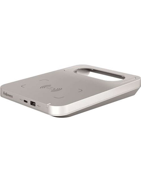 Fellowes Tallo Cargador Inalambrico - 2 Puertos USB - Charge rapide - Couleur Argent