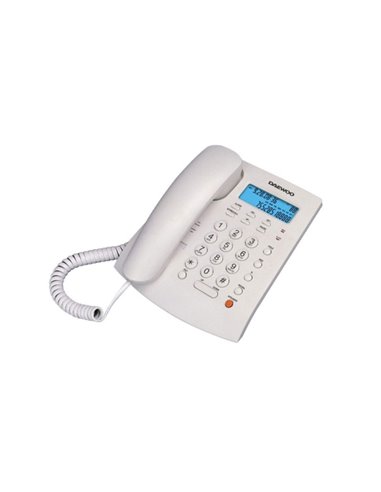 Daewoo Telefono de Sobremesa Supletorio - Haut-parleur Manos Libres - Écran LCD - Autodeteccion FSK/DRMF - Centralita - Calendar