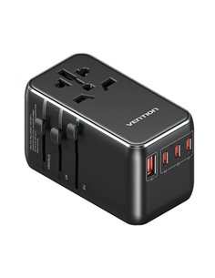 Vention Cargador de Viaje Universal GaN - 3xUSB-C, 1xUSB-À -100W - Couleur Noir