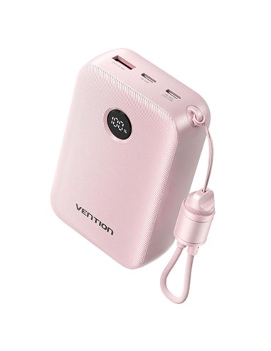 Vention Powerbank de 20000mAh - Potencia de Sortie Jusqu'à 22.5W - USB-À - USB-C - Écran LED - Câble USB-C de 17cm - Adapté Pour