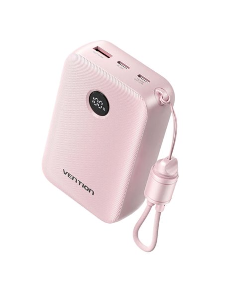 Vention Powerbank de 20000mAh - Potencia de Sortie Jusqu'à 22.5W - USB-À - USB-C - Écran LED - Câble USB-C de 17cm - Adapté Pour