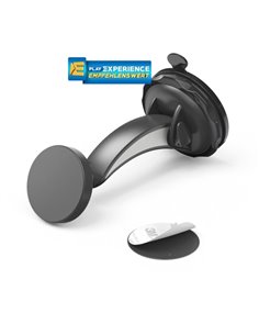 Hama Magnet Support de Coche Pour Smartphone - Magnetico - Ventosa Pour Parabrisas - Couleur Noir