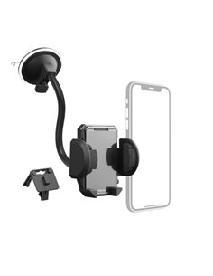 Hama Multi Support de Coche Pour Smartphone - Peso Max 200g - Pinza Pour Rejilla - Ventosa Pour Parabrisas - Ancho Dispositivo d