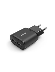Hama Cargador de Pared - Potencia 12W - 2x USB-À - Couleur Noir