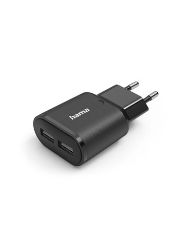 Hama Cargador de Pared - Potencia 12W - 2x USB-À - Couleur Noir