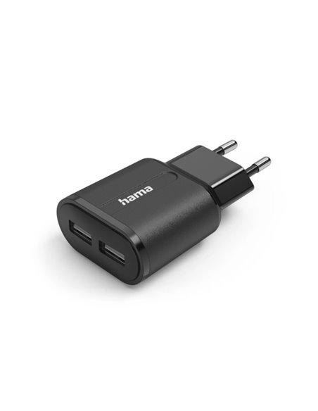 Hama Cargador de Pared - Potencia 12W - 2x USB-À - Couleur Noir