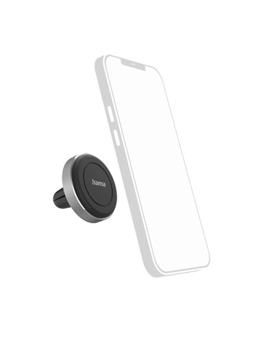 Hama Magnet Support de Coche Pour Smartphone - Magnetico - Pinza Pour Rejilla - Peso Max 200g - Universal - Aluminium - Couleur 