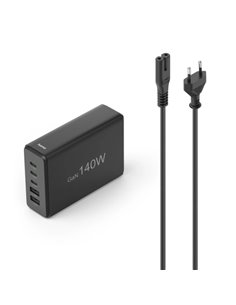 Hama Estacion de Charge USB - 3x USB-C - 2x USB-À - Câble 1.5m - Power Delivery - Qualcomm - GaN - 3.1x10.1x7cm - Couleur Noir
