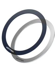 Vention Pack de 2 Anillos Pour Soportes Magneticos - Universal - Adhésif de Double face - Metal Ultrafino - Couleur Gris