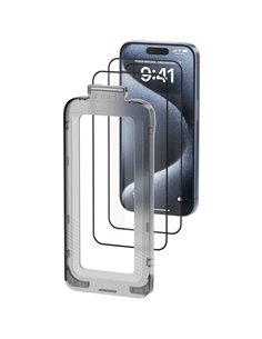 Vention Pack de 2 Protectores de Écran Pour Iphone 16 - Vidrio Templado - Herramienta de Instalacion Antipolvo - Couleur Transpa