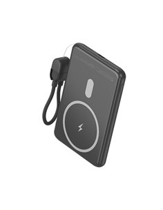 Leotec Powerbank Inalambrico 5.000 mAh - PD 20W - Qi 15W - Couleur Noir
