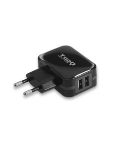 Tooq Cargador de Pared 2x USB 2.0 - Tecnologia AI - Couleur Noir