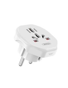 XO Enchufe de Pared Universal - Protection Infantil - 250V - 10Amp - 2500W - 58.2x55.6x49.4mm - Couleur Blanc