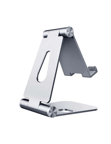 Aisens Support de Sobremesa Taille M Réglable (2 Pivotes) Pour Mobile / Tablet - Couleur Argent