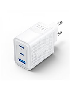 Vention Cargador de Pared GaN 3 Puertos USB (C + C + À) (65W/65W/30W) - EU - Couleur Noir
