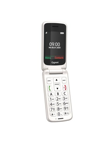 Gigaset GL595 Telefono Mobile Pour Mayores Écran 2.8" -Tipo Concha - IP44 - Base de Charge - Couleur Blanc