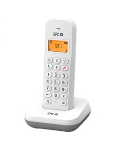 SPC Keops Telefono Fijo Inalambrico DECT - Écran Iluminada - Agenda 50 Contactos - Identificador de Llamadas - Couleur Blanc