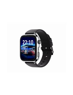 Savefamily Reloj Intelligente Smartwatch Infantil SaveWatch Plus 2 - Écran Amoled - Carcasa Plateada - Correa Silicona Negra