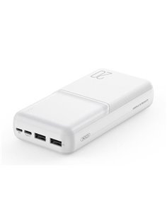 XO PR252 Powerbank 20000mAh - USB-À, USB-C et Lightning - Couleur Blanc