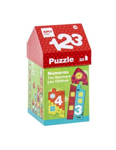 Apli Puzle Educativo de Numeros et Series - 30 Piezas de Diferentes Tamaños - Piezas Résistants et Seguras - Facile Manejo - Car