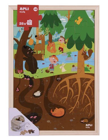 Apli Kids Puzle de Niveles le Bosque - 254x5x376 mm - Design Infantil et Colorido - Piezas Résistants et Seguras - Mejora la Con