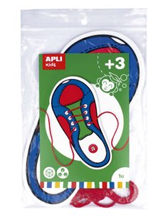 Apli Juego de Aprendizaje Pour Atar Zapatos - Semelle intérieure de Plastico en Forma de Zapato de 100x210mm - Desarrolla Psicom