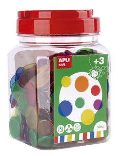 Apli Kit de 500 Piezas Redondas de Plastico Transparent - 25mm et 18mm - Idéal Pour Mesas de Luz et Practicas de Secuencias et C