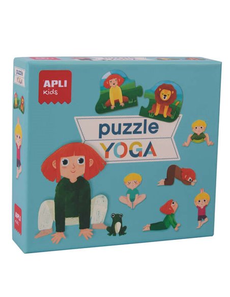 Apli Puzle Duo Yoga - 24 Piezas Pour Formar 12 Posturas de Yoga - Piezas Résistants et Faciles de Manejar - Desarrolla Habilidad