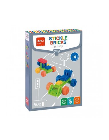 Apli Set Educativo de Construccion - 50 Piezas Flexibles - Fomenta la Psicomotricidad Fina - Mejora Coordinacion Mano-Ojo - Desa