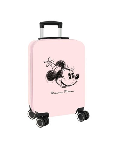 Safta Minnie Mouse Baby Maleta Trolley de Cabina 20” - Fermeture Avec Candado - Fermeture éclair - Cintas Sujetaplanos - Ruedas 