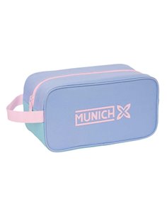 Safta Munich Mellow Zapatillero - Anse Latéral - Material Résistant - Facile à nettoyer - 29x15x14cm - Couleur Bleu Clair