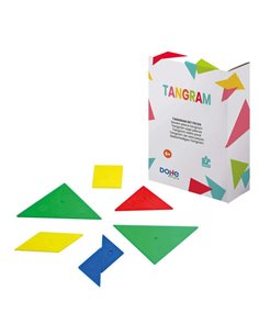 Dohe Tangram de Bois - 7 Piezas - Favorece la Imaginacion et Creatividad - Desarrollo du Sentido Espacial - Recomendado Pour Seg