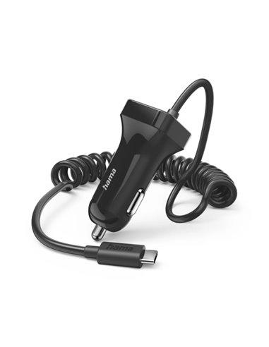 Hama Cargador de Coche 12W - Câble 1m - USB-C - Couleur Noir