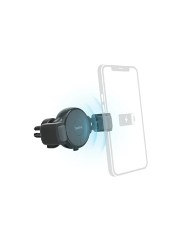Hama FC10 Flex-Set Support Avec Cargador Pour Coche - Potencia 10W - USB-C - Charge rapide - Antidérapant - Couleur Gris